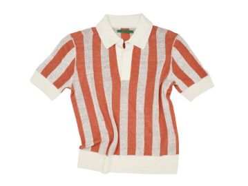 TERRA COTTA - TUTTI STRIPED POLO EMILY DAWN LONG at Emily Dawn Long